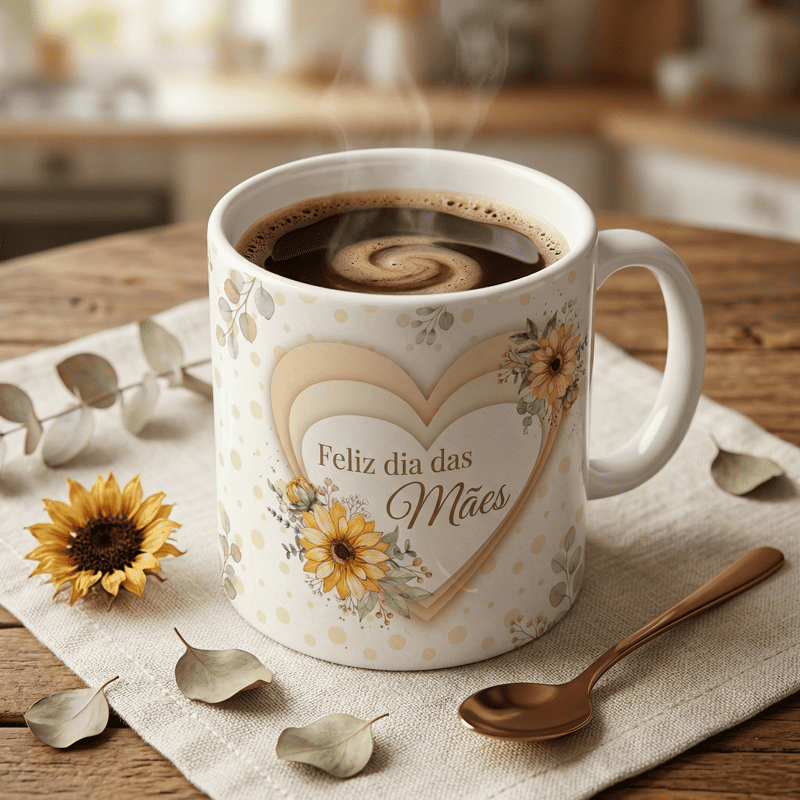 Miniatura 3 de Arte Caneca Dia das Mães Personalizada com Foto | PNG + PDF + AI Sublimação