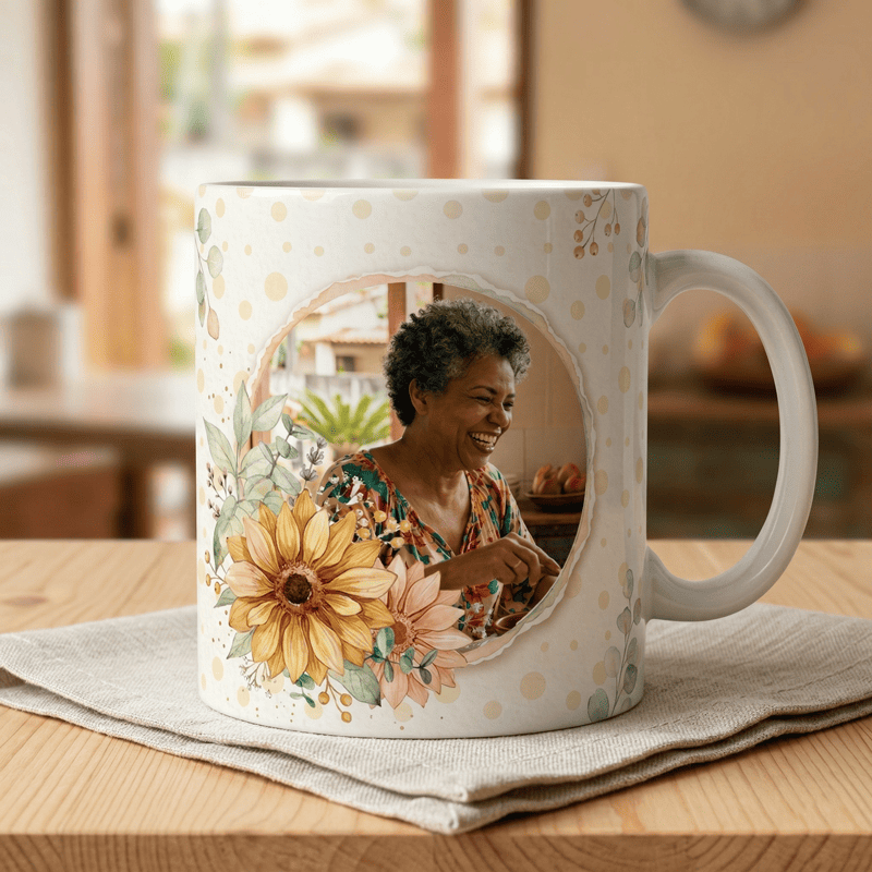 Miniatura 4 de Arte Caneca Dia das Mães Personalizada com Foto | PNG + PDF + AI Sublimação