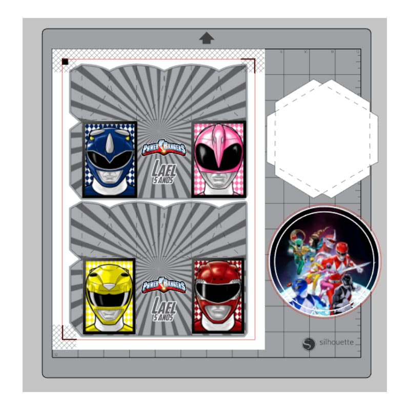 Miniatura 5 de Centro de Mesa Power Rangers | Arquivos Silhouette + PDF Personalizado