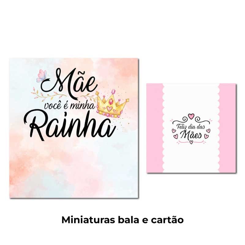 Miniatura 3 de Kit 10 Cartões Dia das Mães com Balas | 20 Artes PNG Imprimíveis