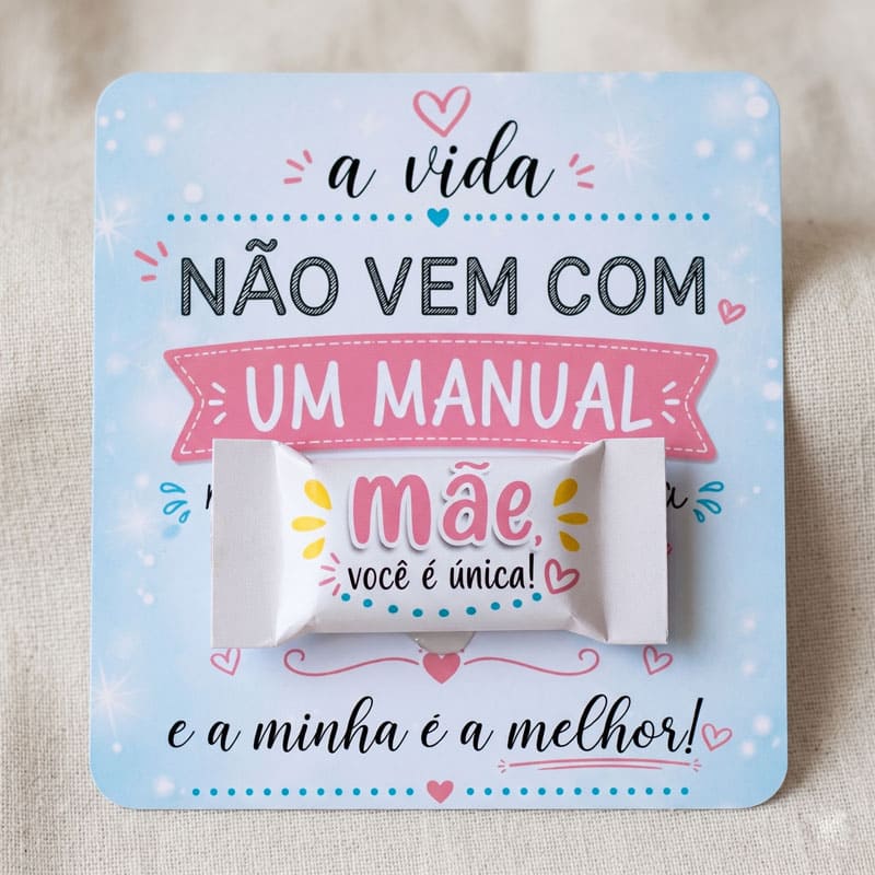 Miniatura 4 de Kit 10 Cartões Dia das Mães com Balas | 20 Artes PNG Imprimíveis