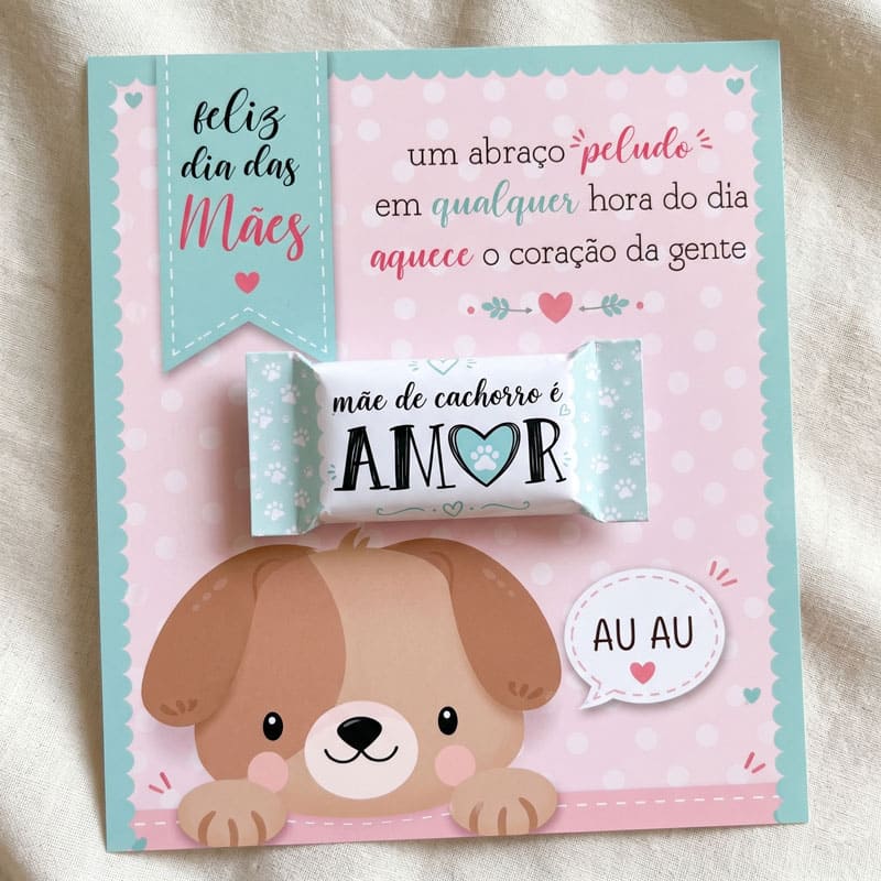 Miniatura 5 de Kit 10 Cartões Dia das Mães com Balas | 20 Artes PNG Imprimíveis