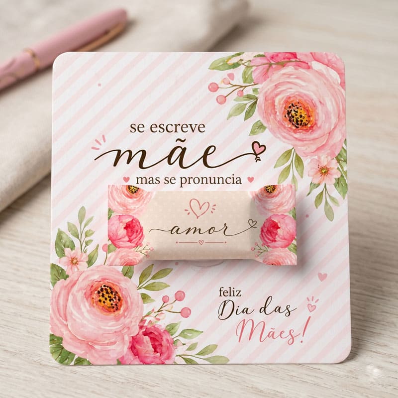 Miniatura 6 de Kit 10 Cartões Dia das Mães com Balas | 20 Artes PNG Imprimíveis