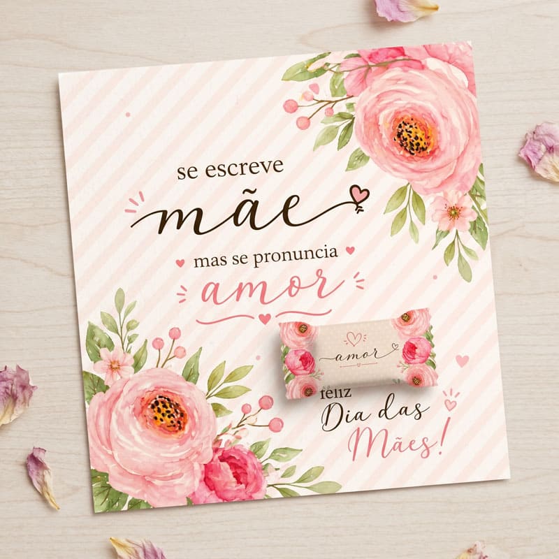 Miniatura 9 de Kit 10 Cartões Dia das Mães com Balas | 20 Artes PNG Imprimíveis