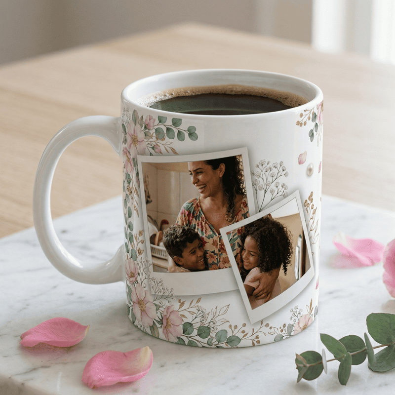 Miniatura 2 de Arte Caneca Mãe Amor Além da Vida | PNG + PDF + AI Sublimação Floral