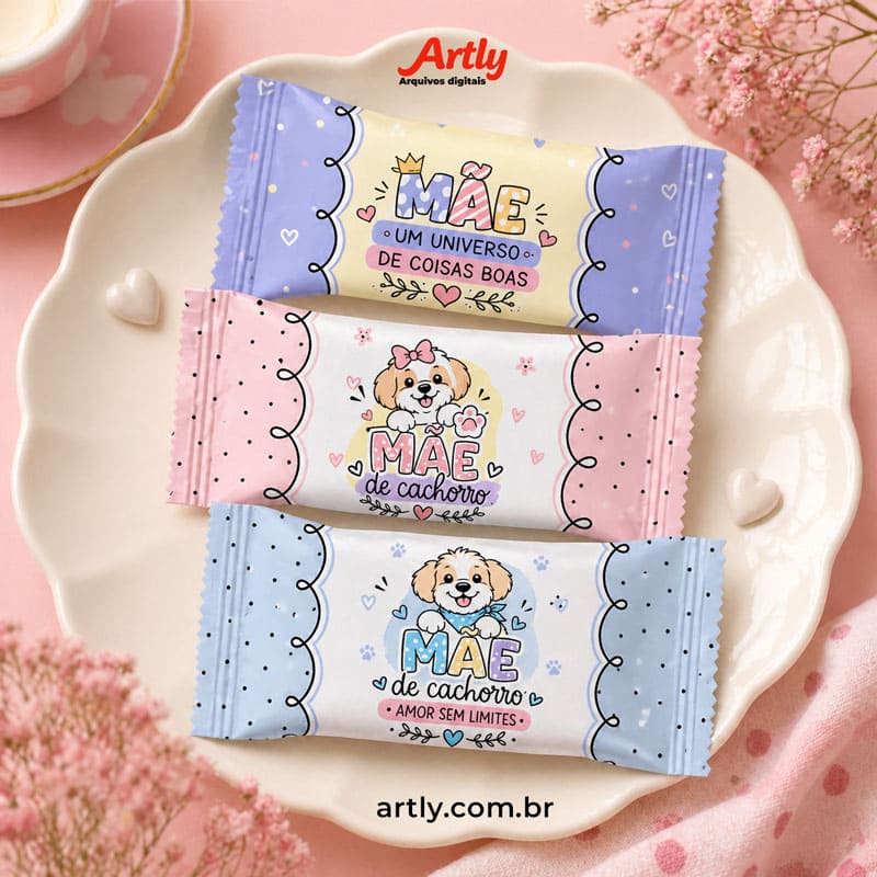 Miniatura 4 de 9 Embalagens de Balas Personalizadas Dia das Mães (Modelos Variados) | Arquivo Digital PNG + PDF + Studio