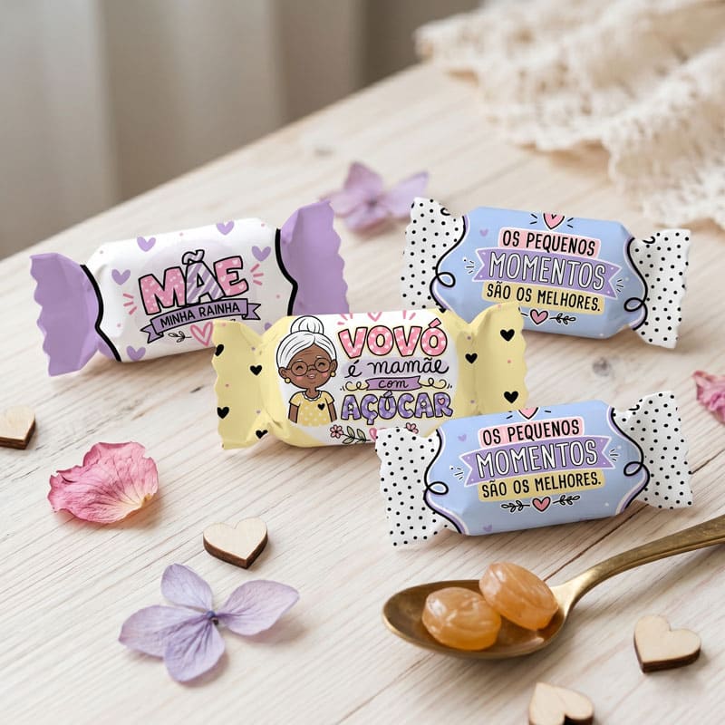 Miniatura 4 de 9 Embalagens de Balas Personalizadas Dia das Mães | Arquivo Digital PNG + PDF + Studio