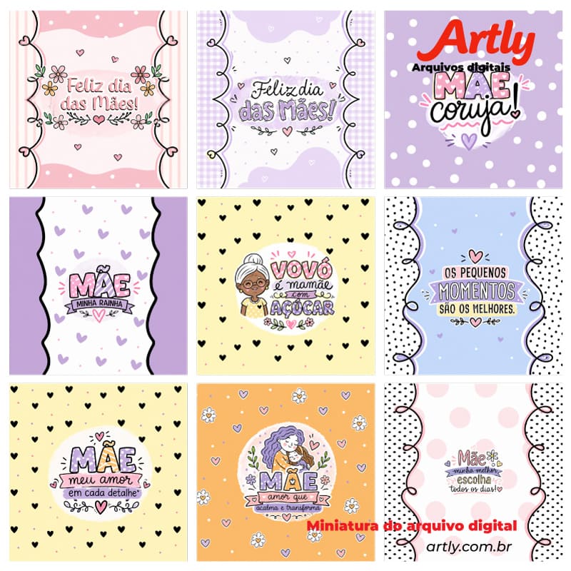 Miniatura 2 de 9 Embalagens de Balas Personalizadas Dia das Mães | Arquivo Digital PNG + PDF + Studio