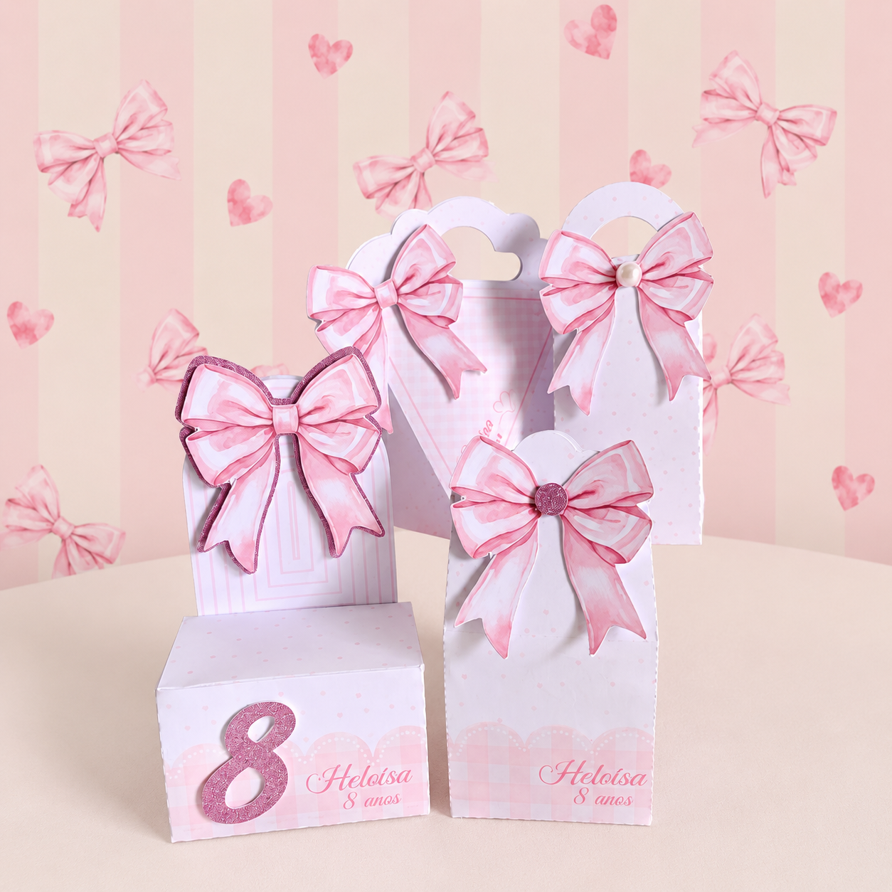 Miniatura 3 de Kit Festa Personalizado Laços | PDF + Studio Silhouette