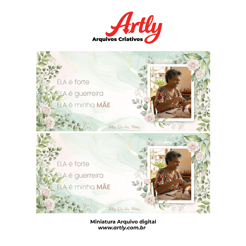 Miniatura 2 de Arte Caneca Dia das Mães Ela é Forte e Guerreira | PNG + PDF + AI Personalizada
