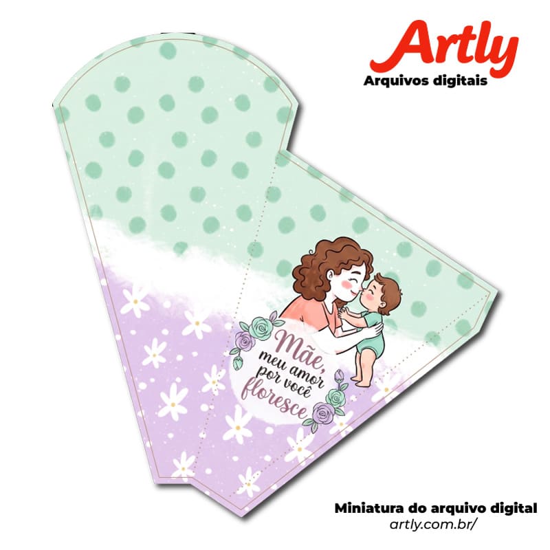 Miniatura 3 de Envelope para Flores Dia das Mães “Mãe, Meu Amor por Você Floresce” | PNG + PDF + Studio