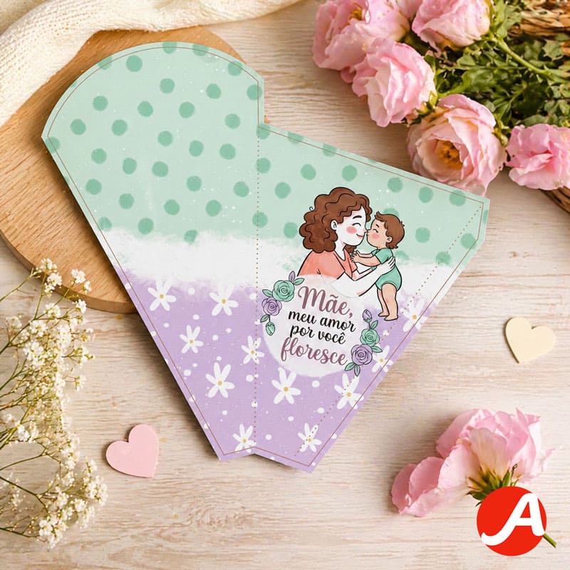 Miniatura 2 de Envelope para Flores Dia das Mães “Mãe, Meu Amor por Você Floresce” | PNG + PDF + Studio