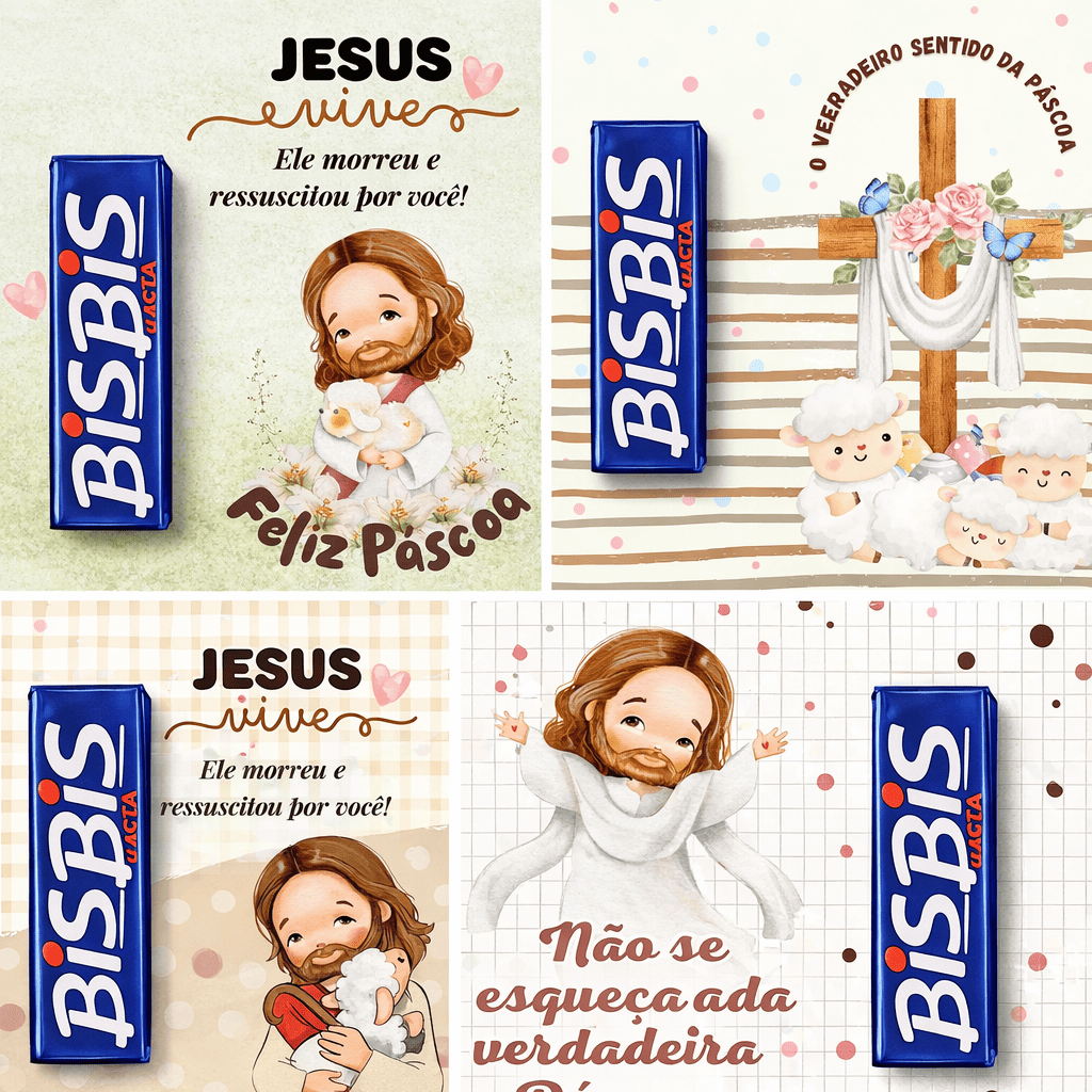 Kit Card Bis Páscoa Cristã | Arquivos PNG + PDF para Imprimir + Fotos
