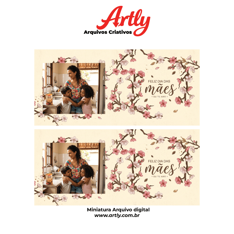 Miniatura 5 de Arte Caneca Dia das Mães Floral Personalizada | PNG + PDF + AI Sublimação