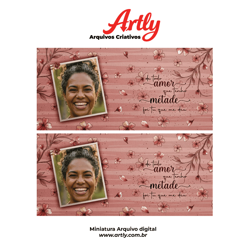 Miniatura 5 de Arte Caneca Floral Dia das Mães com Foto | PNG + PDF + AI