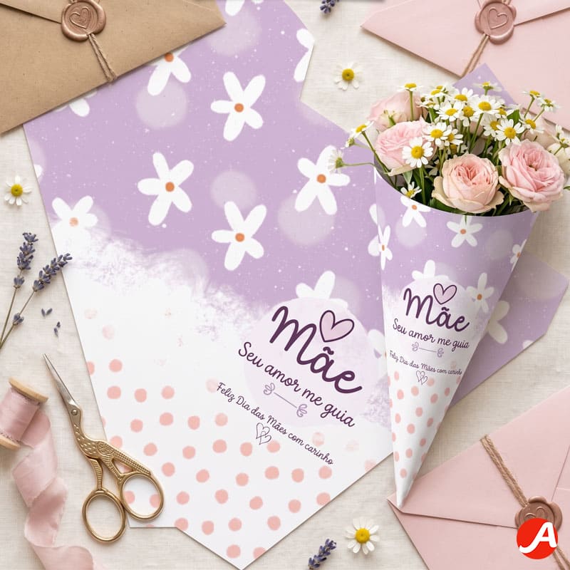 Miniatura 4 de Envelope para Flores Dia das Mães “Seu Amor Me Guia” | PNG + PDF + Studio