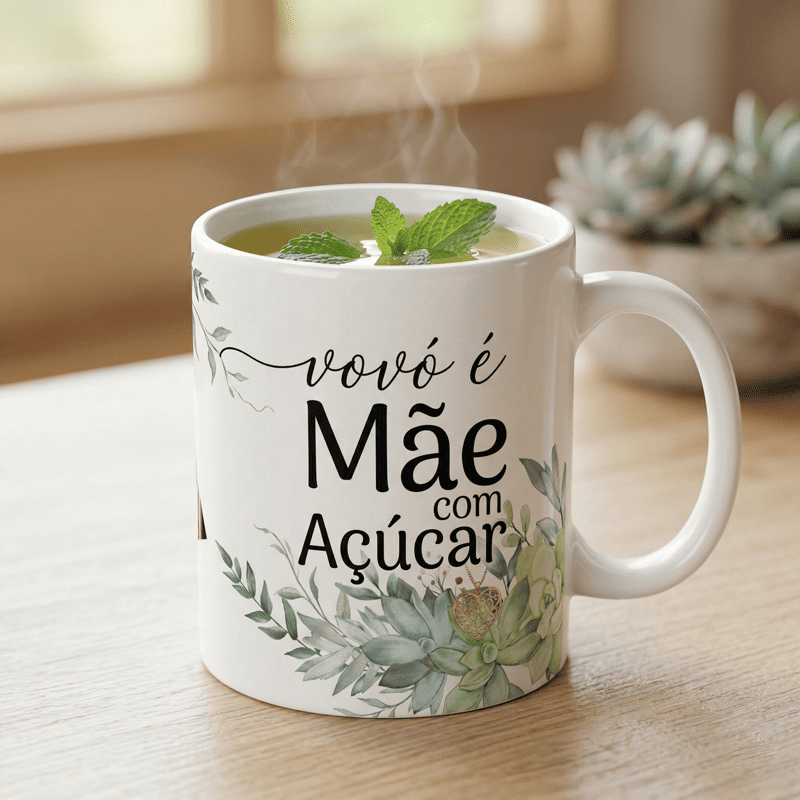 Miniatura 2 de Arte Caneca Vovó Mãe com Açúcar | PNG + PDF + AI Sublimação Personalizada
