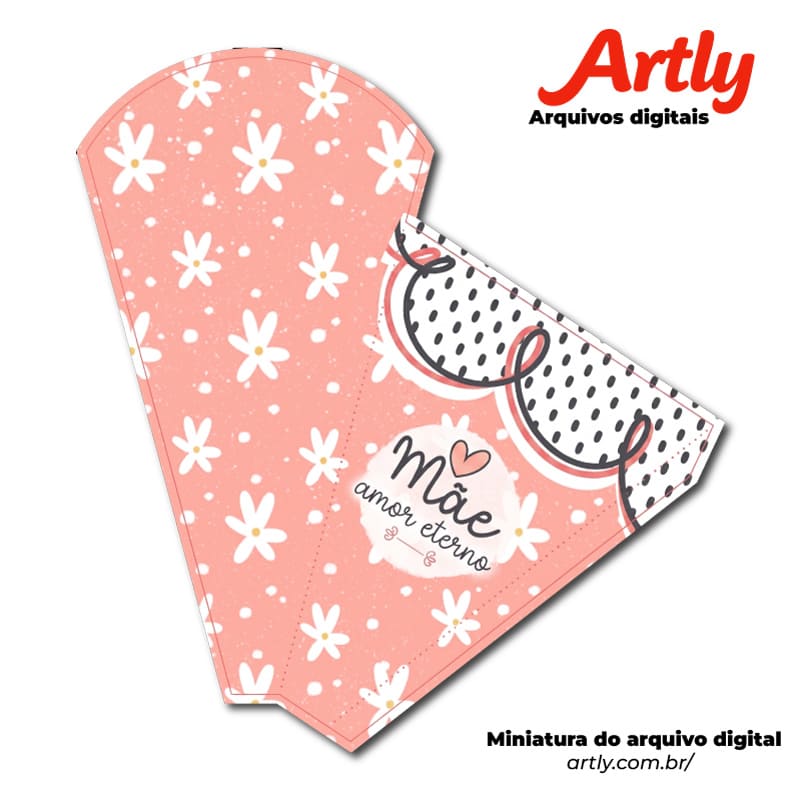 Miniatura 3 de Envelope para Flores Dia das Mães “Mãe Amor Eterno” Floral Coral | PNG + PDF + Studio