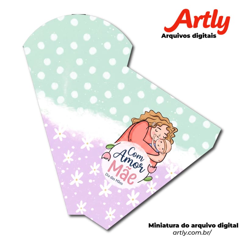 Miniatura 4 de Envelope para Flores Dia das Mães “Com Amor, Mãe” | PNG + PDF + Studio