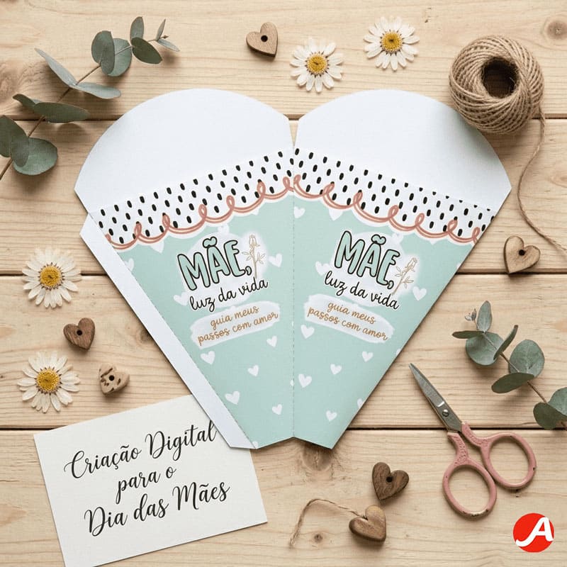 Miniatura 2 de Envelope para Flores Dia das Mães “Mãe Luz da Vida” | PNG + PDF + Studio