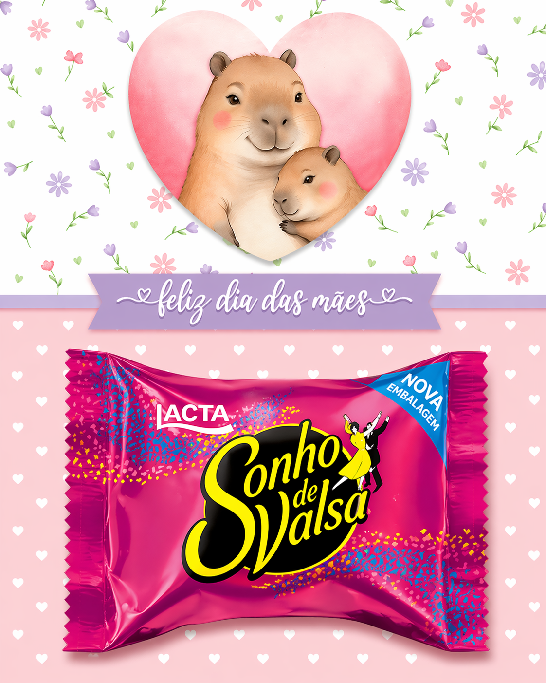 Miniatura 2 de Card Dia das Mães para Bombom Sonho de Valsa | Arquivo Digital PNG + PDF