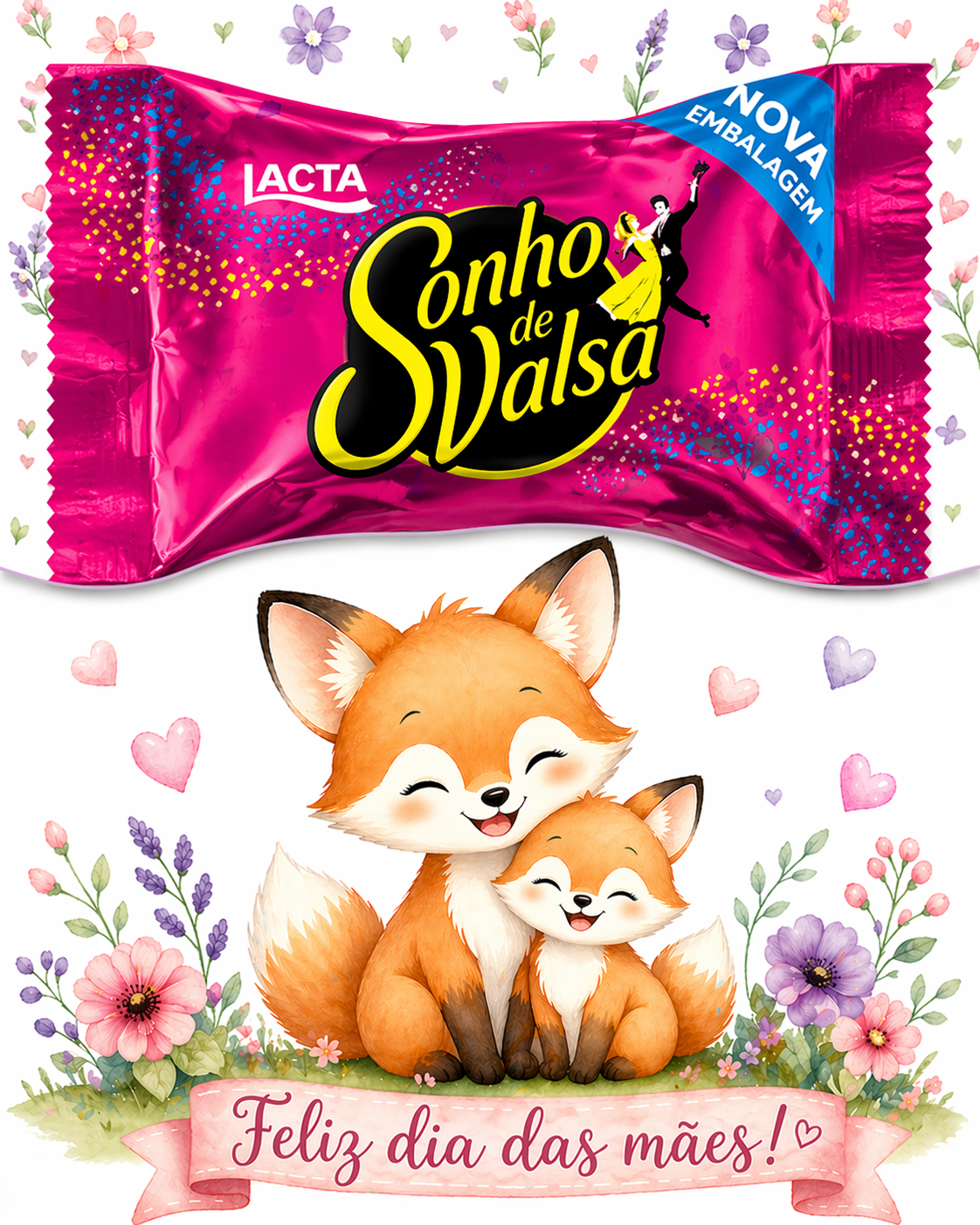 Miniatura 4 de Card Dia das Mães para Bombom Sonho de Valsa | Arquivo Digital PNG + PDF